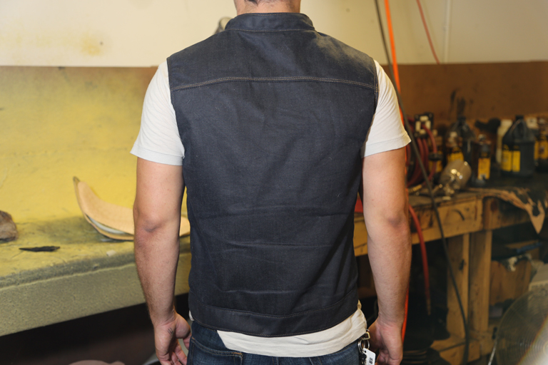 denim riding vest